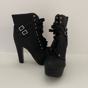 Black Boots Susanny Autumn Round Toe Goth Chic